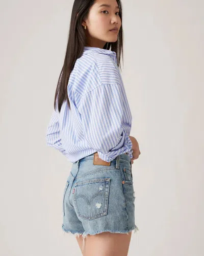 Levi's Shorts And Bermuda Woman Levis 56327 0390 - 501 Original Vague Finish In Blue