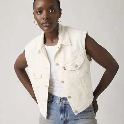 Levi's Shrunken '90s Trucker Jacket Vest In White