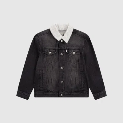 Levi's Silver Tab Sherpa Trucker Jacket Big Boys 8-20 L In Black