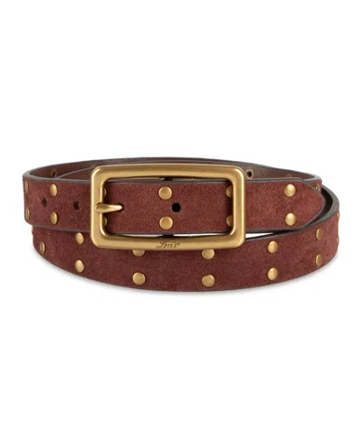 Levi's Skinny Studded Casual Belt In Brown Suede