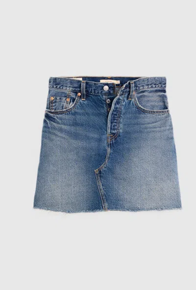 Levi's Skirt Destructured Dark Blue Woman In Other