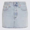 Levi's Light Blue Cotton Mini Skirt In Blue
