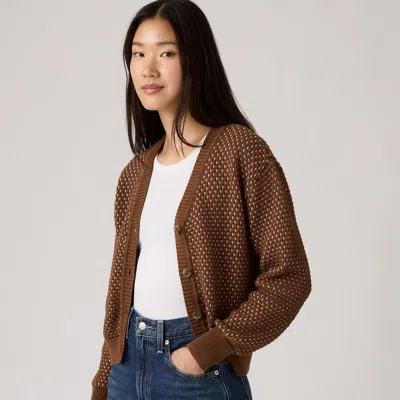 Levi's Snowflake Cardigan In Brown