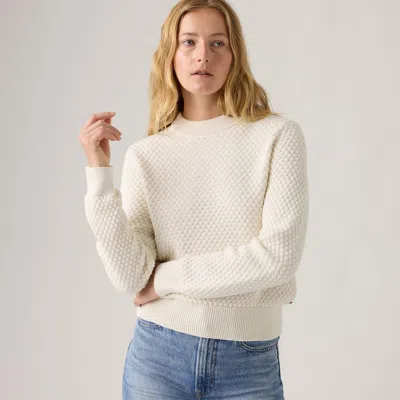 Levi's Snowflake Crew Sweater In White