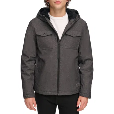 Levi's® Softshell Hooded Jacket With Faux Fur Lining In Graphite