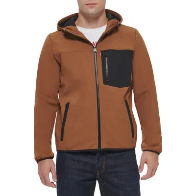 Levi's® Softshell Hoodie In Brown/black