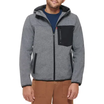 Levi's® Softshell Hoodie In Heather Grey