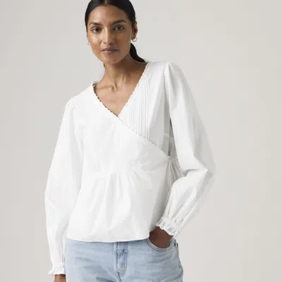 Levi's Soleil Wrap Blouse In White
