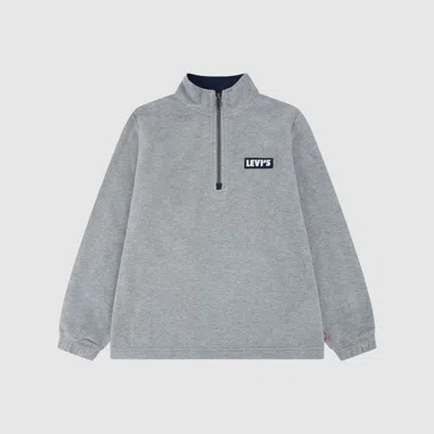 Levi's Solid 1/4 Zip Big Boys 8-20 Sweatshirt L In Gray