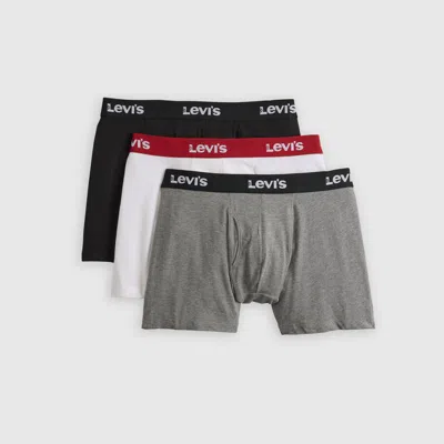 Levi's Solid Boxer Briefs (3-pack) In Black Gold
