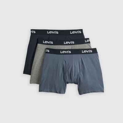 Levi's Solid Boxer Briefs (3-pack) In Black Gold