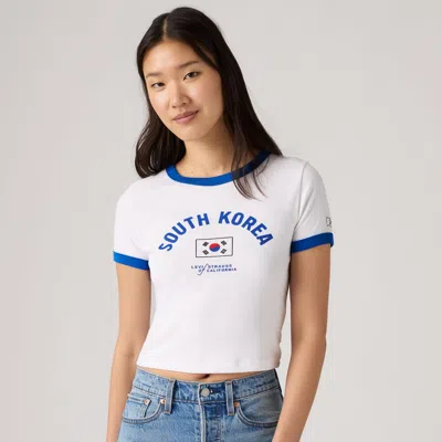 Levi's South Korea Ringer Tee T-shirt In White