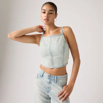 Levi's Square Neck Tank Top In Blue