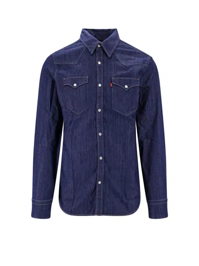 Levi's Standard Fit Cotton Shirt In Blue