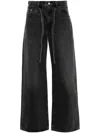 Levi's Straight-leg Black Denim Jeans With Belt Design And Relaxed Fit In Black