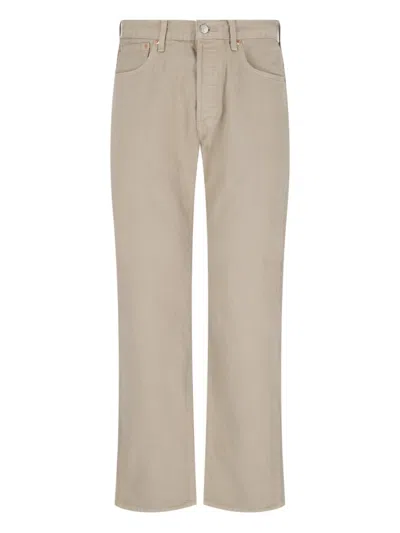 Levi's Strauss "501" Straight Jeans In Beige