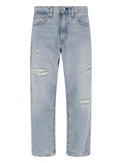 Levi's Strauss Men's Distressed Straight-leg Jeans In Light Blue