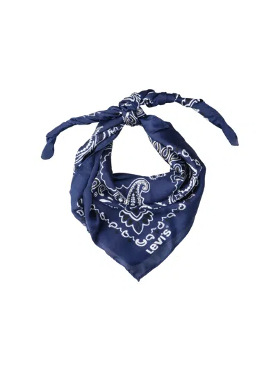 Levi's Strauss Paisley Bandana Scarf In Blue