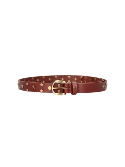 Levi's Strauss Studded Leather Belt In Brown