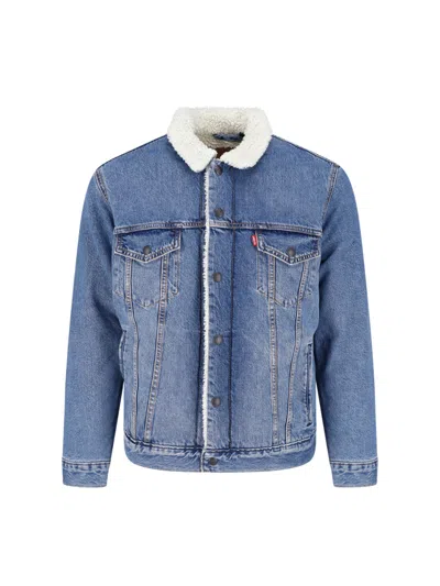Levi's Strauss Washed-away Sherpa Jacket For Men In Blue