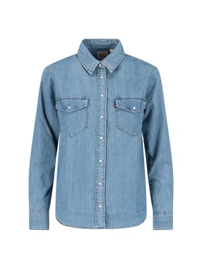 Levi's Strauss Women's Western Cotton Denim Shirt In Blue
