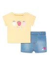 Levi's Strawberry-print T-shirt And Shorts Set In Blue