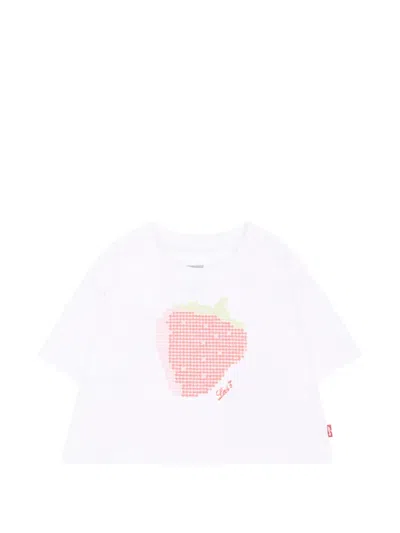 Levi's Babies' Strawberry Short-sleeve T-shirt In White