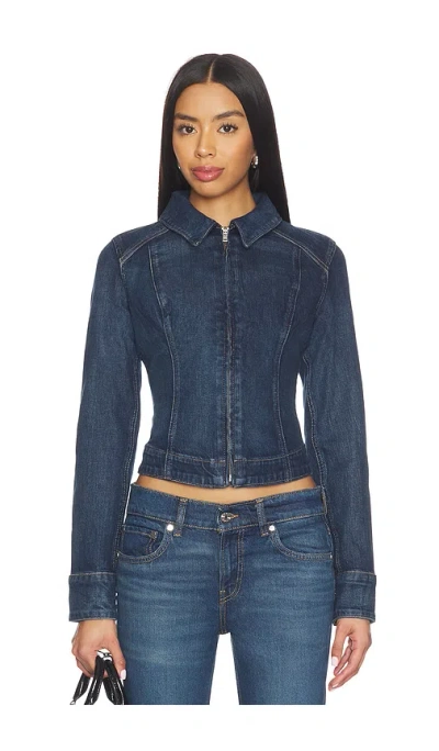 Levi's Stretch Fitted Trucker In Blue