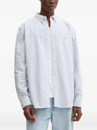 Levi's Striped Button Shirt In Blue