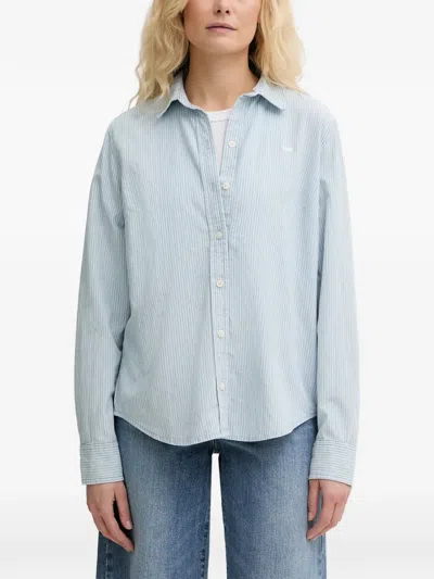 Levi's Striped Buttoned Shirt In Blue