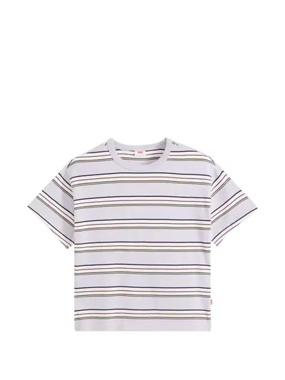 Levi's Striped Cotton T-shirt In Purple