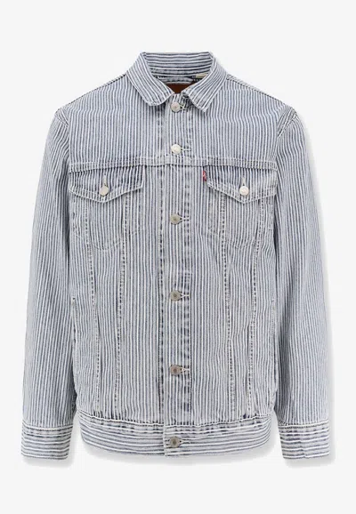 Levi's Striped Denim Jacket In Blue