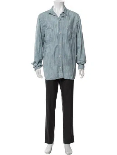Pre-owned Levi's Striped Long Sleeve Shirt In Blue