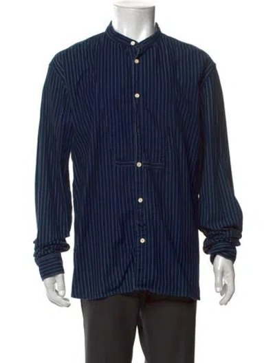 Pre-owned Levi's Striped Long Sleeve Shirt In Blue