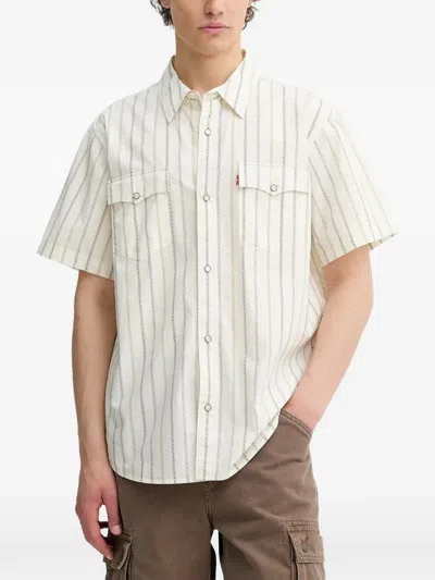 Levi's Striped Short-sleeve Shirt In Neutral