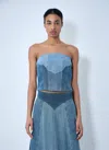 Levi's Structured Denim Bustier Top In Blue