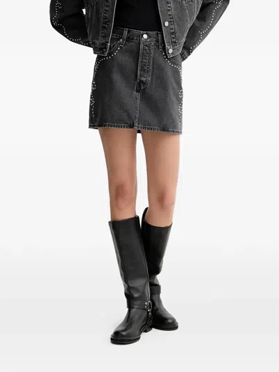 Levi's Studded A-line Mini Skirt In Black