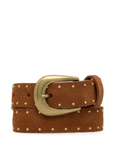 Levi's Studded Suede Belt In Brown