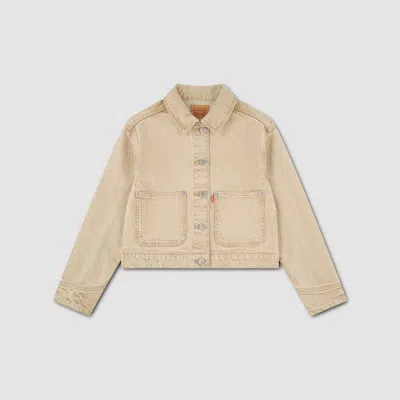 Levi's Studded Trucker Jacket Big Girls 7-16 L In Gold