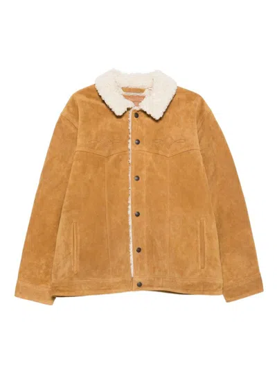Levi's Suede Jacket With Shearling Collar Levis In Brown