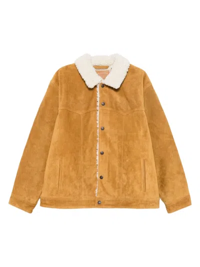 Levi's Suede Jacket With Shearling Collar Levis In Brown