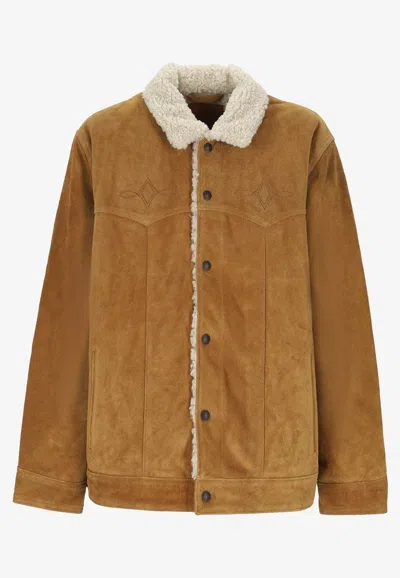 Levi's Suede Shearling Jacket In Brown