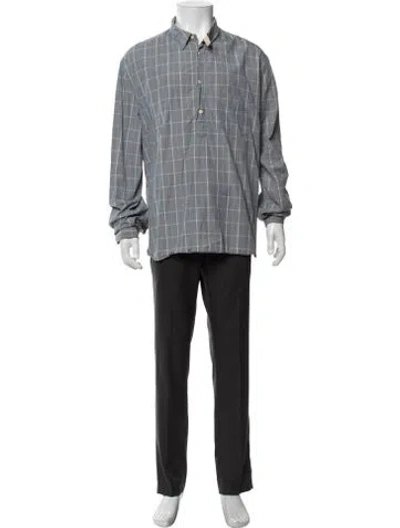 Pre-owned Levi's Sun Set Plaid Print Shirt In Blue/neutrals