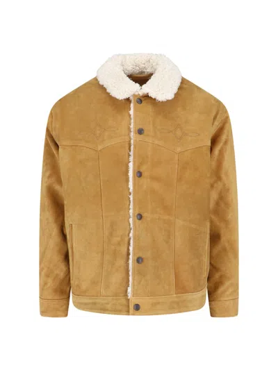 Levi's Suede Jacket With Shearling Collar Levis In Brown