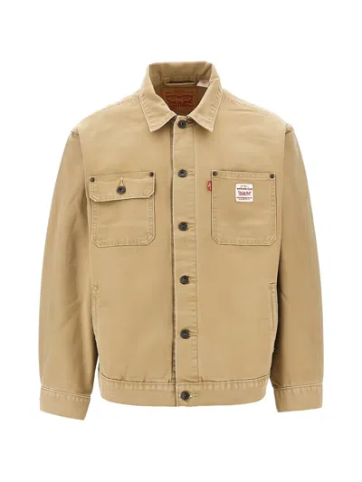 Levi's Sunrise Cotton Canvas Trucker Jacket In Nude