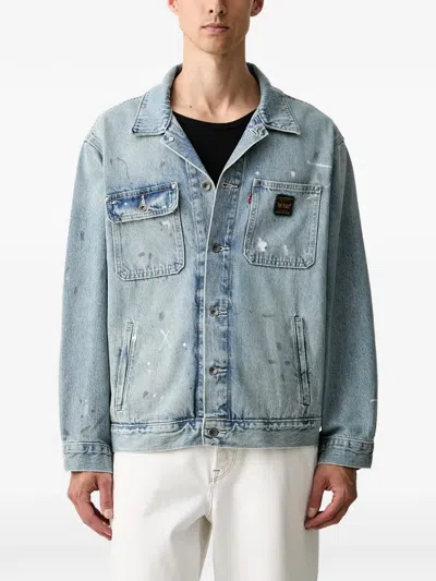 Levi's Sunrise Distressed Denim Jacket In Blue