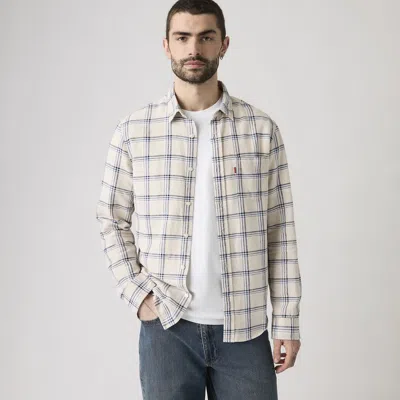 Levi's Sunset One Pocket Standard Fit Cotton Linen Shirt In Neutral