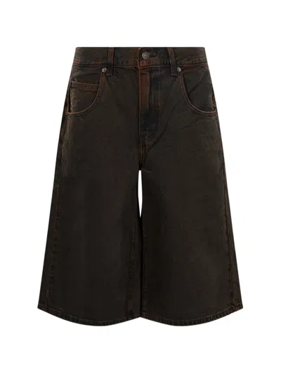 Levi's Super Baggy Logo-patch Knee-length Shorts In Brown