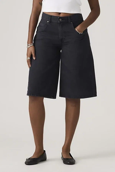 Levi's Super Baggy Mid-rise Jorts In Chipped Black, Women's At Urban Outfitters