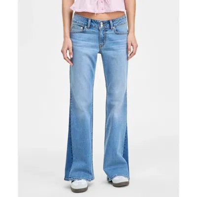 Levi's Superlow Flare Jeans Womens Rough Shot Denim Cotton Stretch Pall539 In Blue